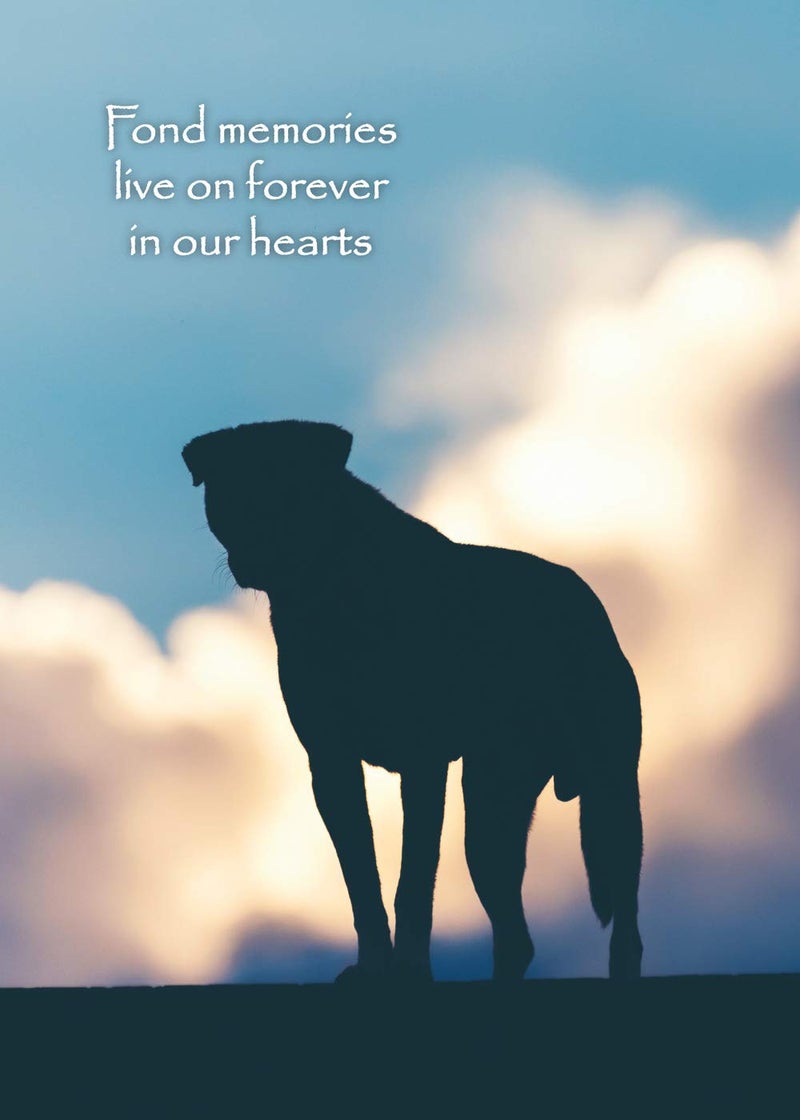 Glory To Dog Fond Memories Pet Bereavement/Sympathy Card with Greeting Card Mailing Envelope - Image 1